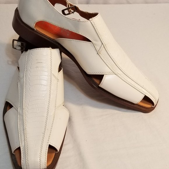 mens white sandals closed toe
